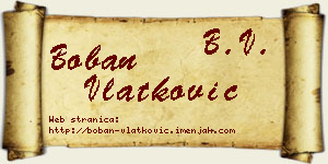 Boban Vlatković vizit kartica